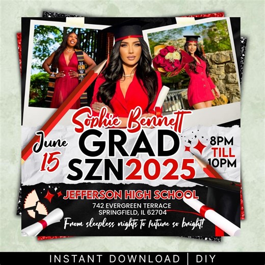 Graduation Invitation Flyer, Graduation Party, Class of 2026 Flyer, Graduate Flyer, Graduation Party,graduation Invitation Template - Etsy