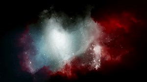 Nebula Clouds Background Loop. 3D rendering. Passing nebula orange clouds on background seamless loop.