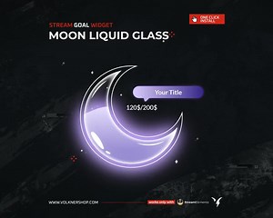 Moon Liquid Goal Widget | Glass Twitch Goals | Fully Customizable | Sub Goal | Donation Goal | Streamer | Streamelements - Etsy