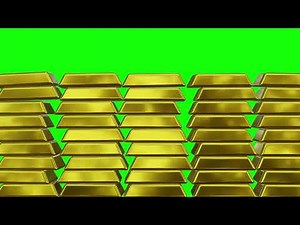 4K Green Screen Gold Bars Filling Screen | Free Footage