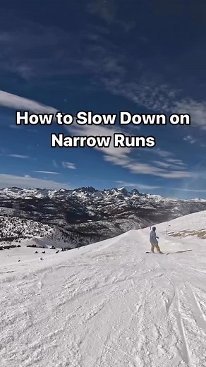 How to slow down on a narrow run 🤘🏽 Quick speed checks work great for me. Give these a try on mellow open run first then take them to a narrow run. Cheers friends #snowboard #snowboarding #snowboardtrainers #mammothmountain #howto | SnowboardTrainers