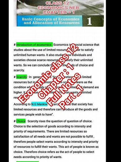 NEB Class 12 Economics Chapter 1 Solution and Notes | part 1| #suraazeducation
