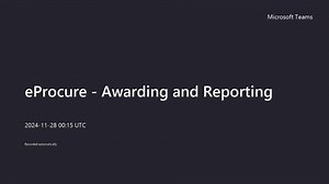 eProcure - Awarding and Reporting