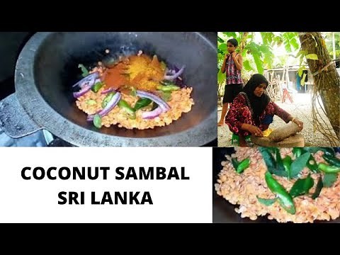 🌏COCONUT SAMBOL RECIPE (SRI LANKA VILLAGE COOKING)