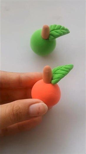DIY idea 💞 How to make easily Apple 🍎 with Super clay #trend​ #clay​ #music​ #funny​ #clay​