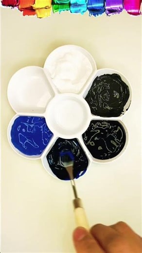 Making 4 colors with only 3 primary colors #relaxing #colormixingmagic #satisfying #art #asmr