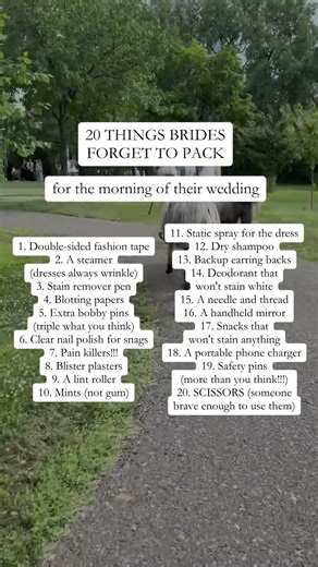20 things brides forget to pack for the morning of their wedding 💕