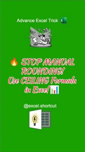 The CEILING formula rounds a number up to the nearest multiple you 📌 Follow ‪@trick_minor‬ #Excel