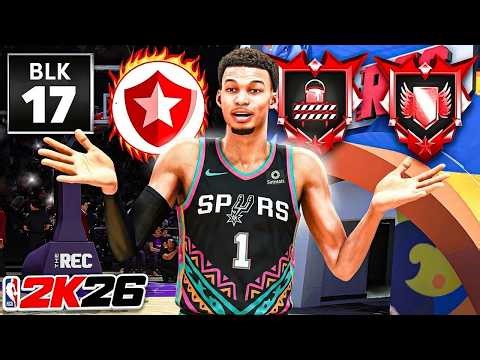 *NEW* VICTOR WEMBANYAMA BUILD + 99 BLOCK is OVERPOWERED in RANDOM REC (NBA 2K26)