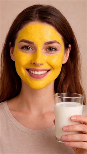 short video Skin Glowing Tips at Home | DIY Milk & Turmeric Face Mask🌿