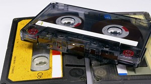 Vintage audio cassettes spinning - Free Stock Video