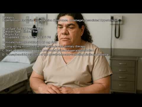 Acromegaly-Associated Hypertension, Endocrine Hypertension Syndromes, Hypertension - Full Vignette w