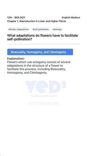 Flower Adaptations for SelfPollination Explained