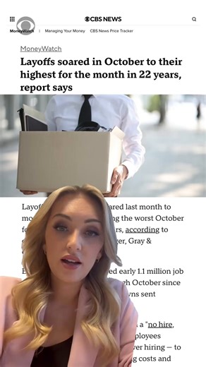 Layoffs across the U.S. soared last month to more than 153,000, marking the worst October for job reductions in 22 years, according to data from firm Challenger, Gray & Christmas. CBS News' Kelly O'Grady breaks down the numbers, saying the layoffs are "significant, when you look at what has happened previously in history." | CBS News