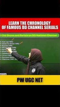 UGC NET Paper 1 Chronology of Famous DD Channel Serials #pwugcnet #ugcnetpaper1 #ugcnet2025