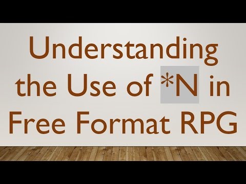 Understanding the Use of *N in Free Format RPG