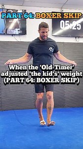 188K views · 37K reactions | PART 64: BOXER SKIP....'When the 'Old-Timer' adjusted 'the kid's' weight"..... PREVIOUS REEL (PART63) FOR SKIPPING 101 (BASIC SKIPPING FOR BEGINNERS).. TO BE CONTINUED 﫡...... FOLLOW FOR MORE 﫵✅️..... TRAIN HARD, PLAY HARDER ..... #skipping #mmacaoch #mmatraining #mmafighters #boxingtraining #boxingtechnique #mmatechnique #boxinglife #fitelife #oldtimer | Dwayne Hinds | Facebook