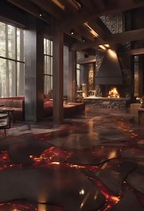Beautiful magma floor🤎 #interiordesigns #rustic #flooring | VQNU