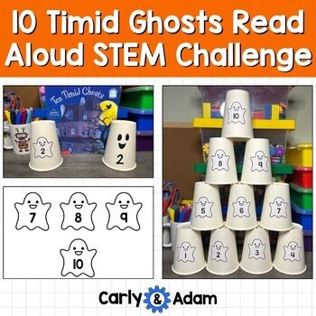 Ten Timid Ghosts Pre-K Halloween Counting STEM Activity
