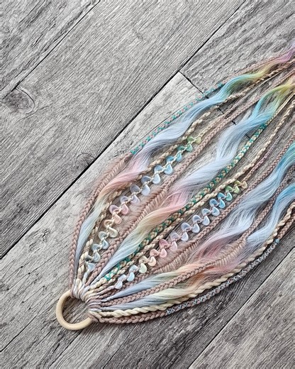 Pastel Hairband Braids – Soft Rainbow, Blonde, Pink Boho Festival Hair Extension - Etsy