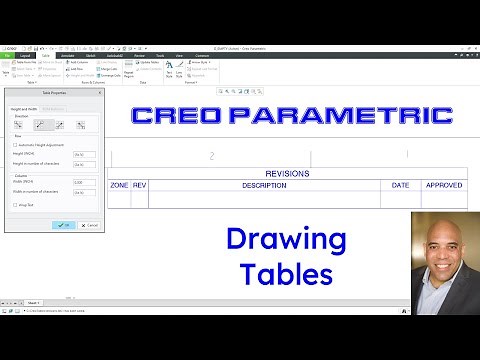 Creo Parametric - Drawings - Creating Tables