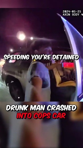 Drunk man crashed into cops car #shorts