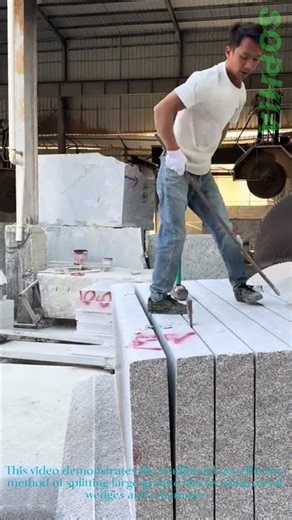 Splitting Granite Blocks with Wedges