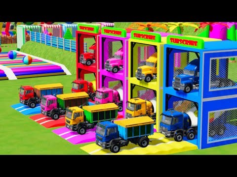 All Color Mixer Truck Transport Using Mack, Peterbilt, Ford, MAN, MAZ Truck, Mercedes - Fs22 #4