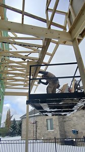 Having an extra floor joist is so helpful sometimes. Straight walls, strong backing walls on lifts and now porch beam straightening 😂👍🤘. Have you ever used a tji or truss joist for anything like this? Works out great. #framers #framing #framersareadyingbreed #tip #trick #thinkoutsidethebox | Canadian Carpenter