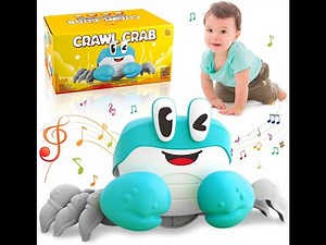 🦀 Elecart Crawling Crab Baby Toy | Interactive Music & Light Sensory Toy for Infants & Toddlers 👶✨