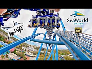 2025 Manta Roller Coaster On Ride 4K POV SeaWorld Orlando