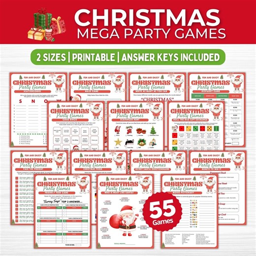 Christmas Party Game Bundle | 55  Printable Games (digital Download) - Etsy