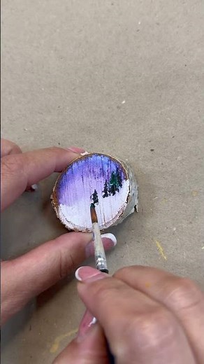 How to Paint on Wood Slices | Cute DIY Art Project #woodsliceart #easyartlover #easyart #diy