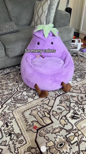 Soft Eggplant Bean Bag Chairs for Kids