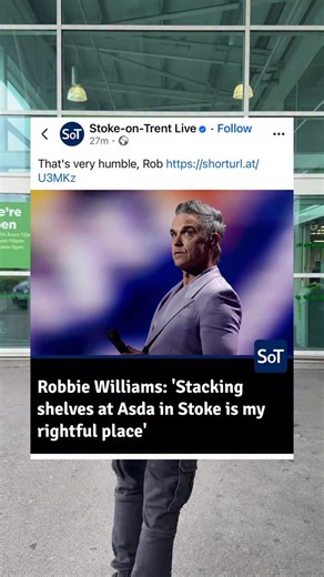 We’ll be here… letting you entertain us 👀🎤 @robbiewilliams | Asda