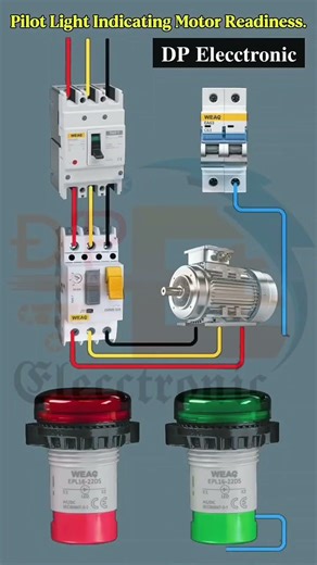 Pilot Light Indicating Motor Readiness #youtube #industrial #vairal #motorcontrol #pilot #wiring