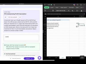 Fin 210 ch6 LO3: IPO Underpricing Profit Calculation