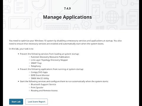 CompTIA TESTOUT PC PRO LAB 7.4.9 Manage Applications.