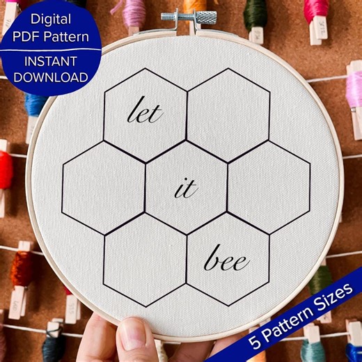 Let It Bee Embroidery Pattern: Beginner-friendly DIY (PDF Download) - Etsy UK