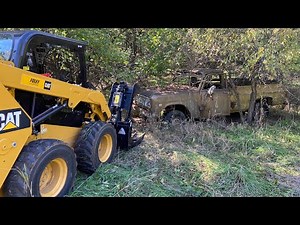 Dragging Antique Trucks & Equipment Out Of The Trees On An Old Farm Part 1