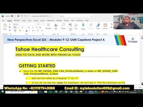New Perspectives Excel 365 Modules 9-12 SAM Capstone Project A | Tahoe Healthcare Consulting