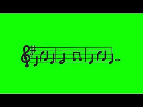 Awesome Animated Music Score Dancing Notes Green Screen