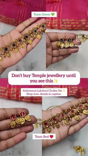 Our Akshaya Lakshmi temple choker set gives you that rich traditional look at just ₹799 ✨