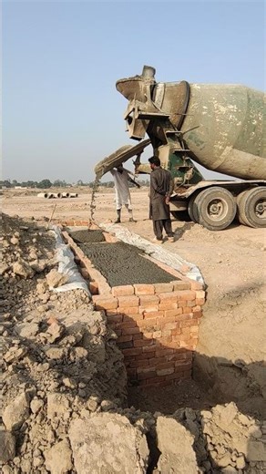 Electric Ducts & Sleeves Installation | Concrete Pouring with Mixer #civilengineering #ytshorts