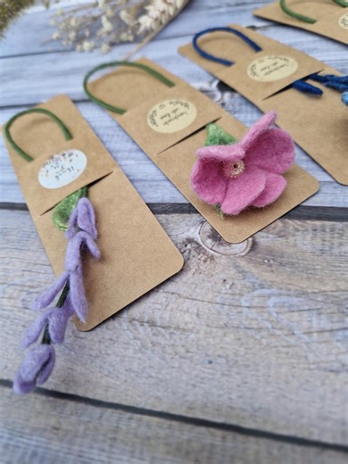 Felted Bookmark Made From 100% Merino Wool, Wildflower Design. Handmade Felt Bookmark, Functional Gift for Book Lovers and Teachers. - Etsy