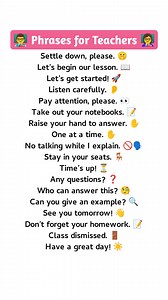 Essential Classroom Phrases for Teachers 👩‍💼 . . #dailyuseenglishwords #dailyuseenglishsentences #helpingverbs #learningtreasure #emailwritting #ChattingAbbreviations #englishspeakingcourse #learnenglish #introducing_yourself_challenge #chattingfullform | Learning Treasure