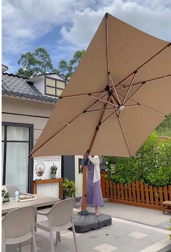 High-End Multi-Functional Garden Parasol with Solar Lights
