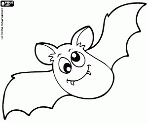 Bat coloring page printable game