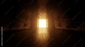3D visualisation of a closing gate in alien industrial building