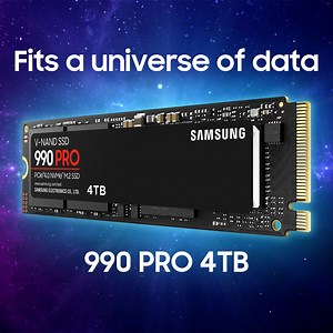 For PC gamers who need both blazing-fast speeds and sizable capacity, the #990PRO series by #SamsungSSD is optimized for huge digital libraries. With up to 4TB of storage, never delete a game again. Learn more about the 990 PRO by #SamsungMemory today. ​ ​ smsng.co/990PRO | Samsung Semiconductor